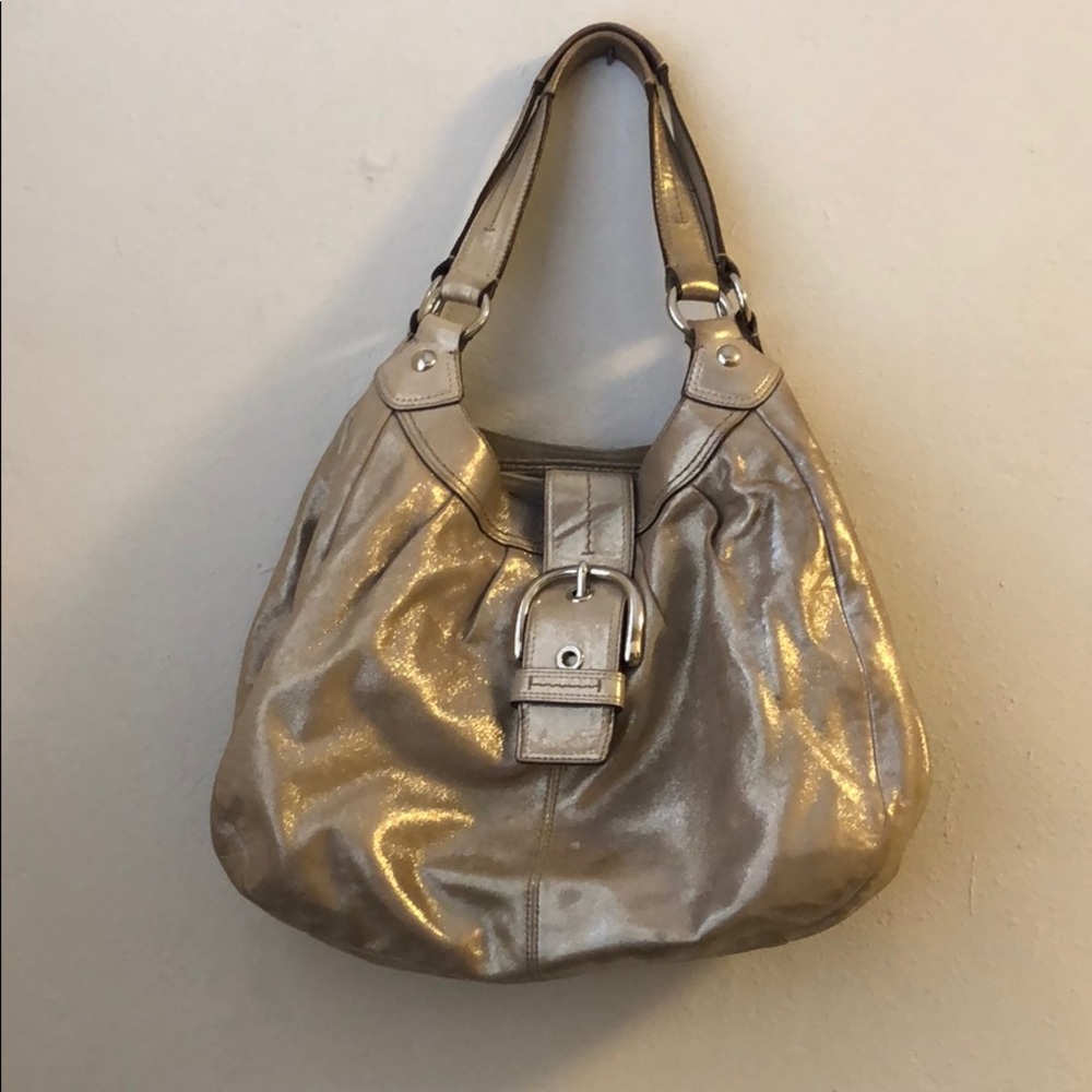 Shimmery gold coach purse